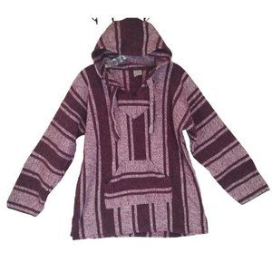 Art-Maz Hoodie Womens Large Knit Sweater Pink & Multicolor Pullover Hoodie